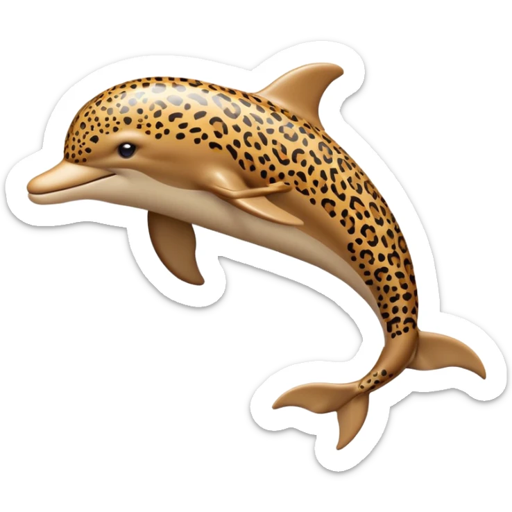 the dolphin emoji, but instead of blue skin it has leopard skin on the whole body (no blue anymore) sticker