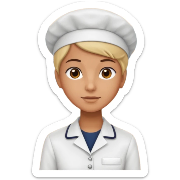 hazme una persona atendiendo en un comedor universitario detras de una vitrina sticker