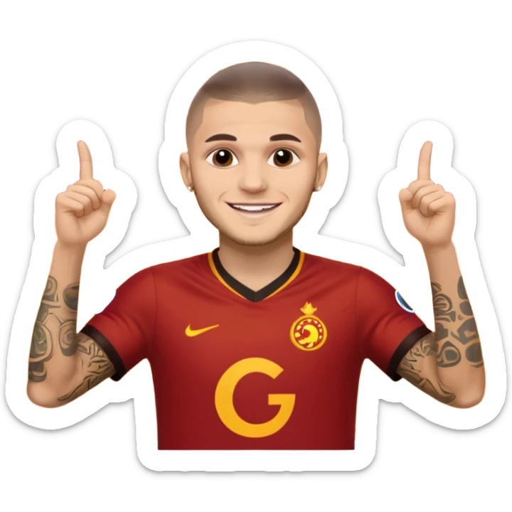Mauro icardi Galatasaray formasıyla gol sevinci yapıyor sticker