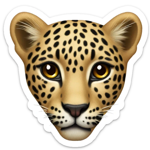 Leopard heart sticker