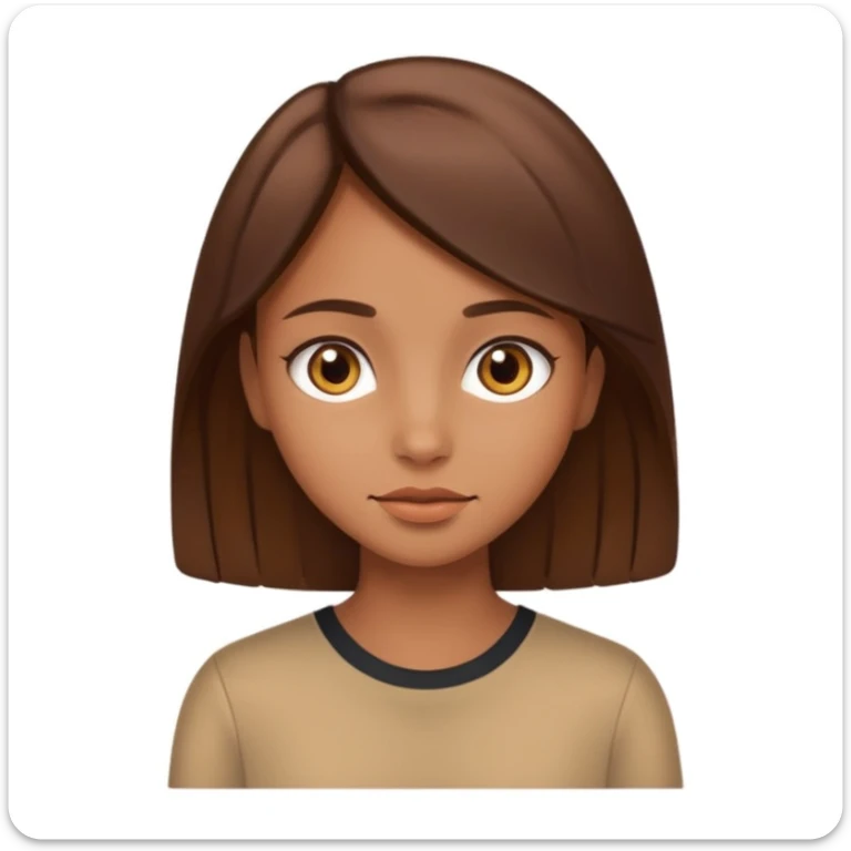 A tan girl with brown eyes and 3B Brown hair  sticker