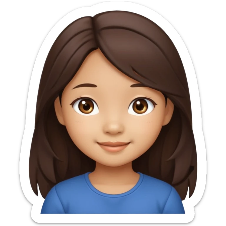 Create 4 cute emoji-style illustrations of a Filipina girl, chibi cartoon style, round face, warm brown skin, long dark hair.
Emoji 1: smiling sweetly with soft eyes.
Emoji 2: blushing shyly, hands near face, kilig expression.
Emoji 3: playful wink with a small heart.
Emoji 4: blowing a kiss. sticker