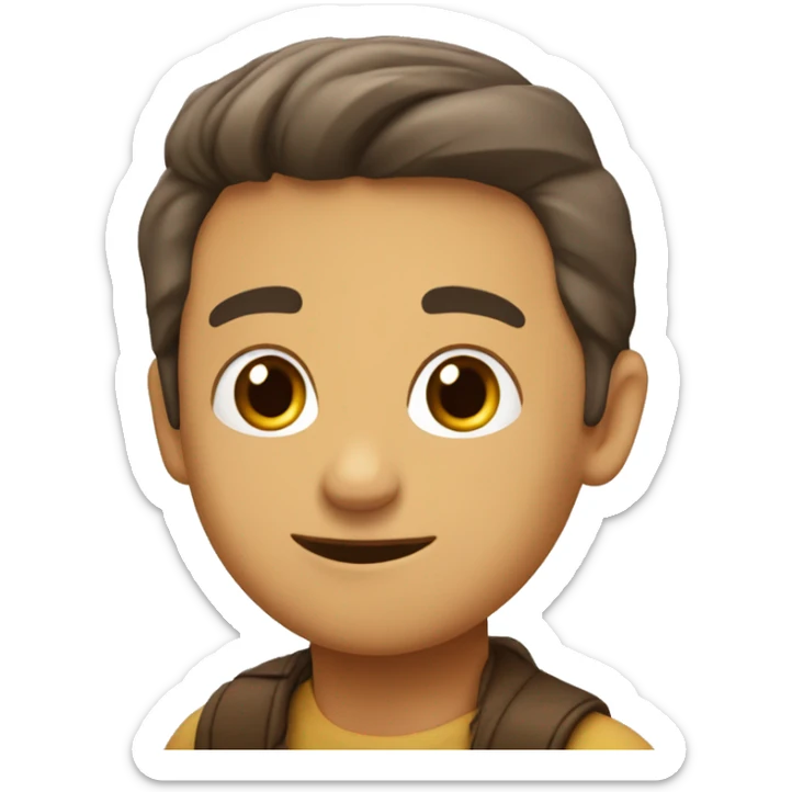 emoji de un polilla de frente, de color cafe y grande sticker