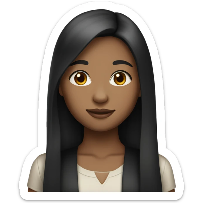 Girl with light tan skin and long straight black hair  sticker