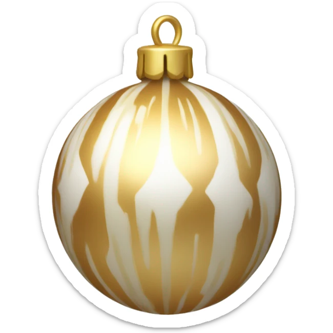 beige, golden and white shiny ornament sticker