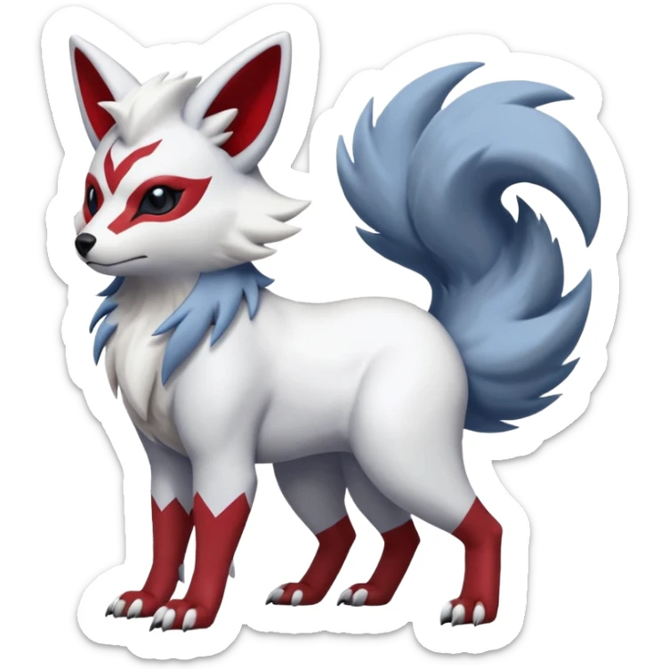 Absol-Coyote-Zorua-Furret-Zangoose-fusion-animal-Fakémon-hybrid-creature  sticker