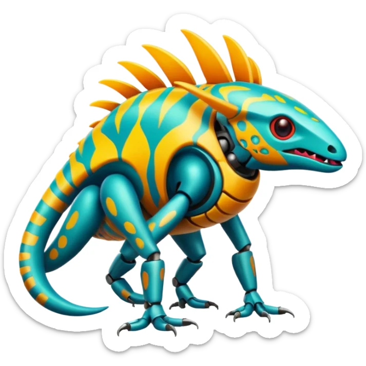  exotic tropical cyber-Litten-Linoone-Noibat-Fakémon-Pokémon-Vernid-creature sticker