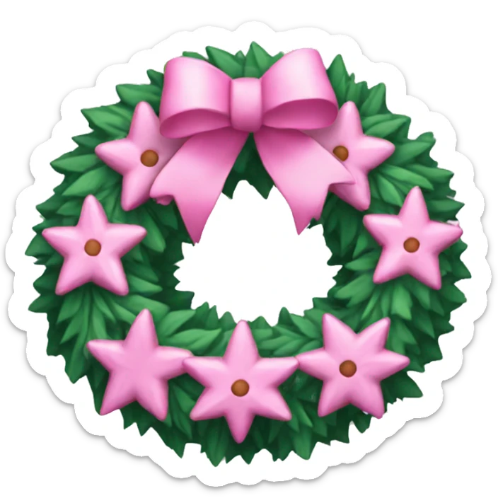 Pink Christmas wreath  sticker