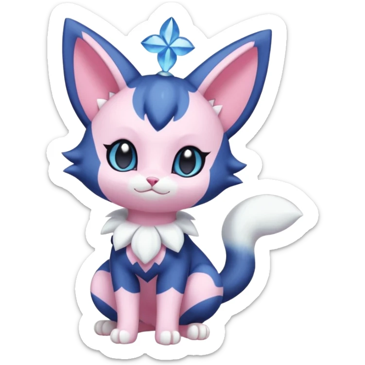 Cute Glamorous Adorable Kawaii Royal Elegant Tall Pretty Beautiful Skitty-Meowstic-Gorebyss-Pokémon (full body) sticker