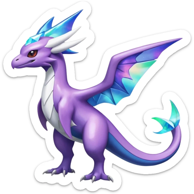 Shiny Nebulae Noivern-Latios-Lugia-Fakémon-hybrid-creature (full body)  sticker