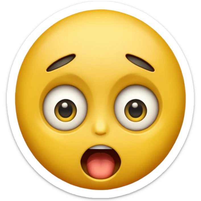 a face with a large opened mouth in emoji of whatsapp syle sticker