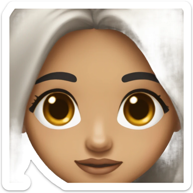 lightskin indian girl with big brown eyes and long black hair with a babydoll top on sticker