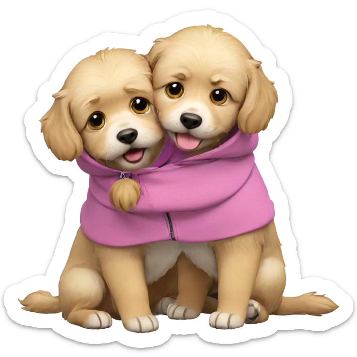 playful dog in hoodie sticker