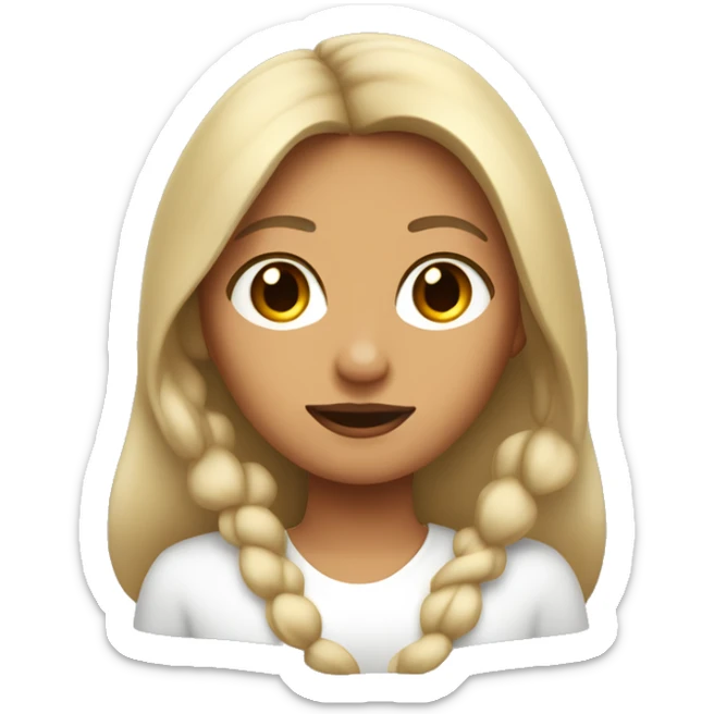 Mujer con pelo carmelita y piel blanca con ojos verded sticker