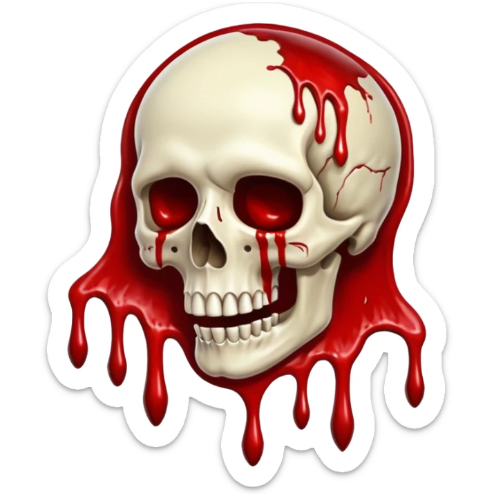 3D rotting corpse jumping in the air. In the style of your bloody skull art. More blood sticker