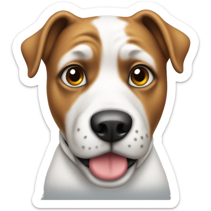 Dog with white shirt sticker