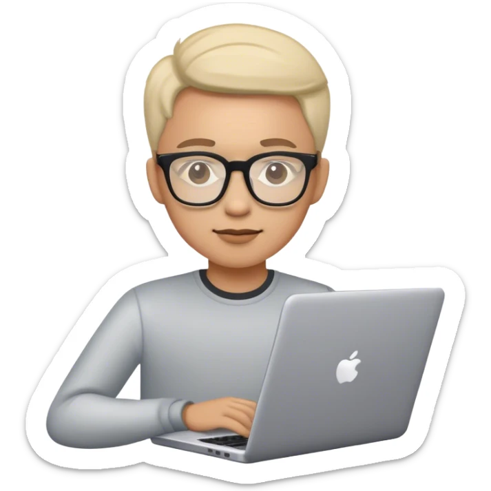 An emoji of a person with a laptop wearing glasses sticker