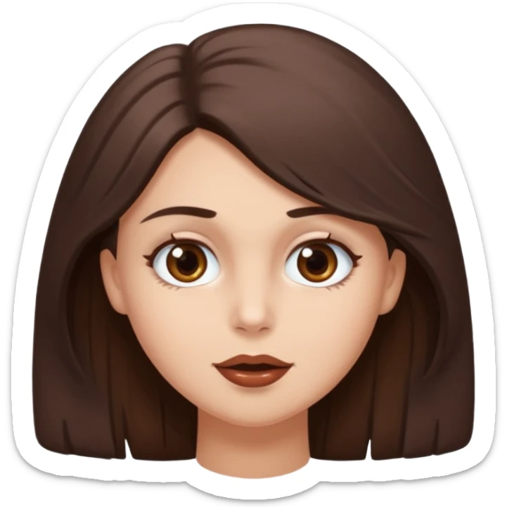 Une fille qui s’appelle Angèle aux cheveux marrons de neuf ans, qui adore les Capi, barra et aux yeux gris sticker