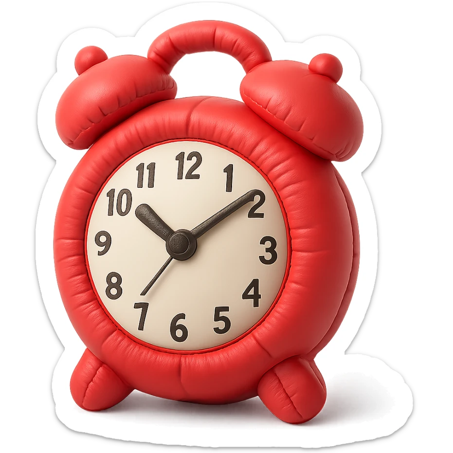 red vintage alarm clock sticker