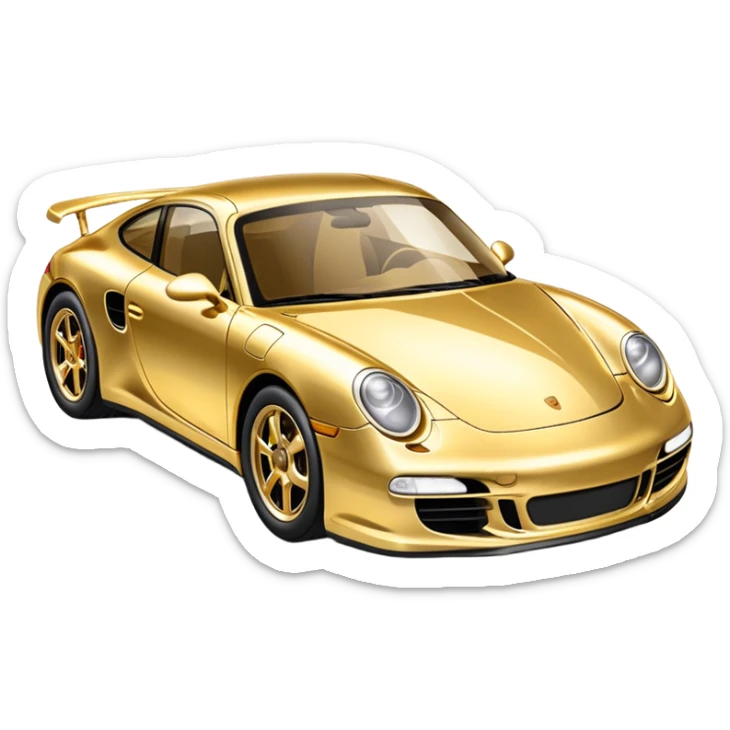 Gold Porsche  sticker