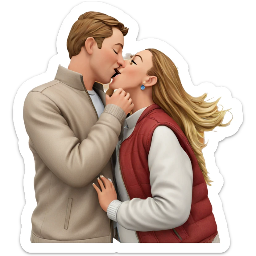 outdoor couple kiss moment sticker