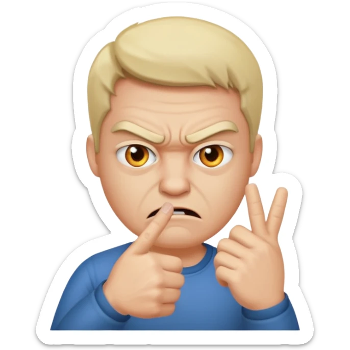 Cree moi un emoji d’un humain qui fait un doigt d’honneur  sticker