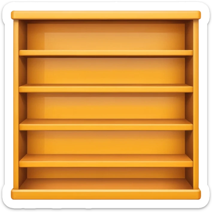 emoji of open magazine, inside the magazine there are illustrated empty shelfs sticker