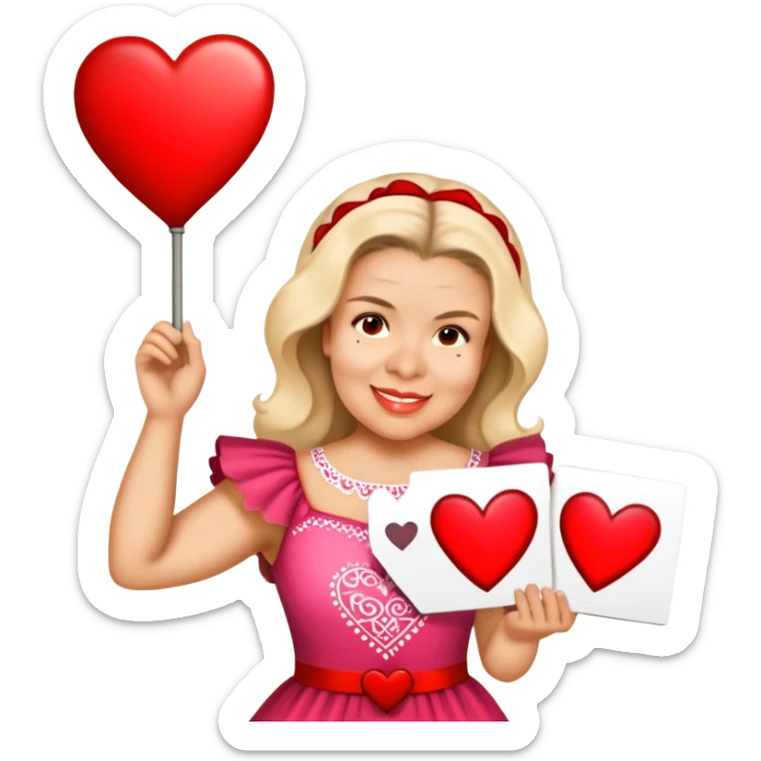 Person dress of love  saying: feliz día de san Valentín sticker