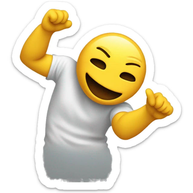 emoji dabbing (dance move with one arm bent in front of the face and the other sticking out) sticker