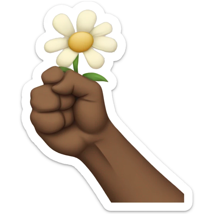 raised fist with flower in fist emoji sticker
