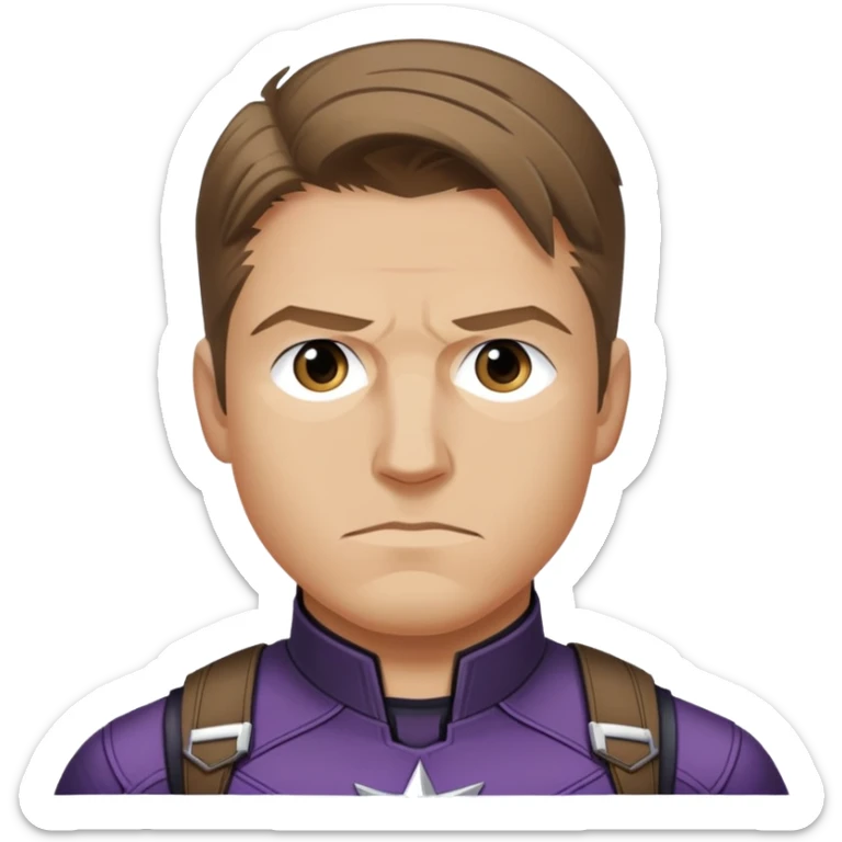 hawkeye clint barton portrait marvel, brown hair from captain america: civil war sticker