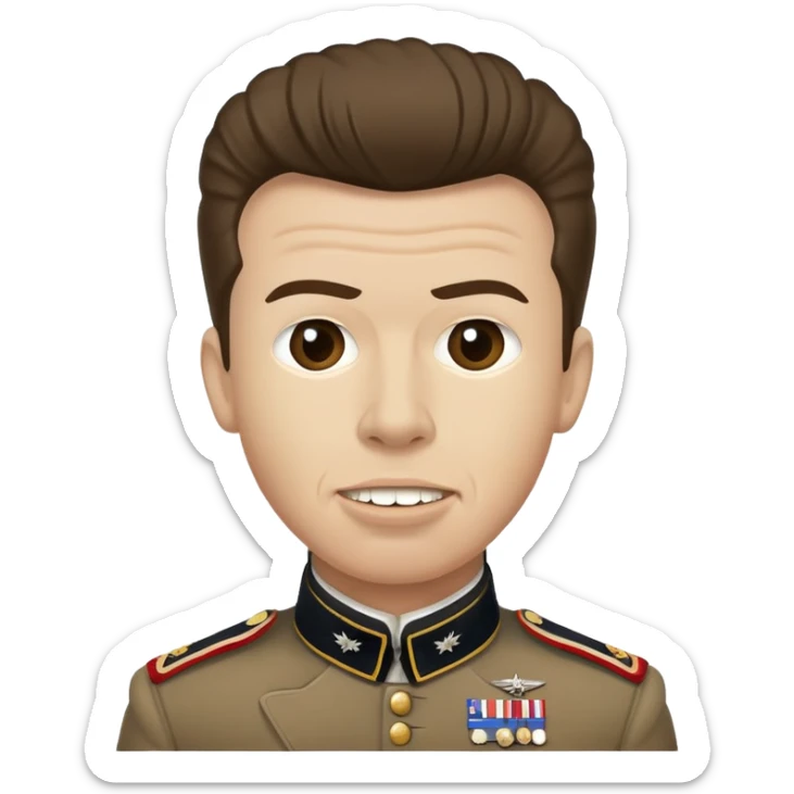 Rick Astley with straight face but with front teeth out and the picture is from the era of the 1900s or 1910s and he kinda has either U.S. Civil War or WW1 flashbacks sticker