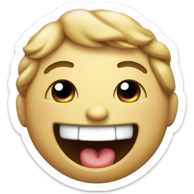 Make an emoticon of face laughing ou loud in oblique with heart in the eyes sticker