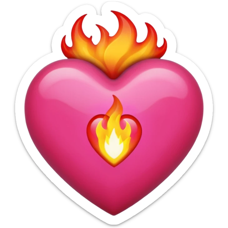 Black, red, hot pink heart make it way more flashy, lightly wreathed in flame tone down the flames a little way less flsmes sticker