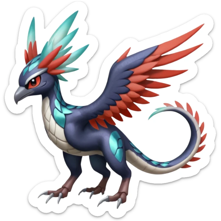 Trico-Dialga-Yveltal-Meloetta-Latias-Nargacuga-Noivern-hybrid-fusion-creature, full body sticker