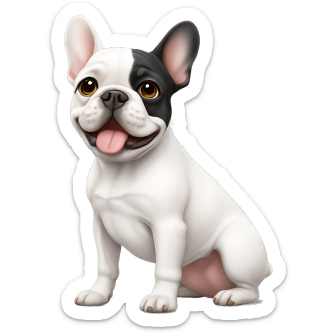 White Frenchie  sticker