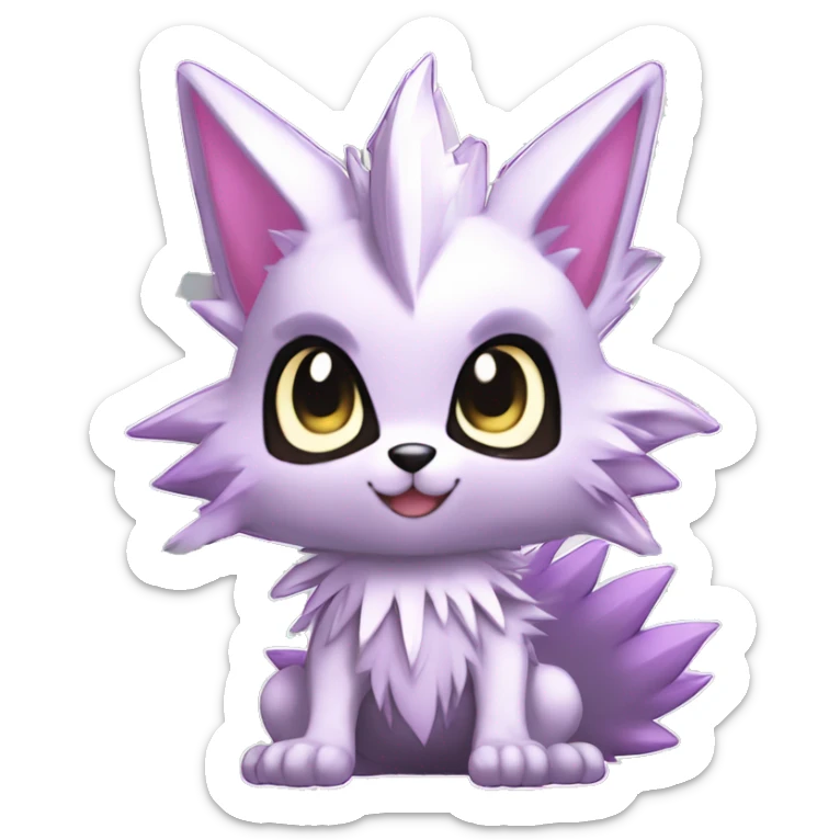 Anthro Scalie Spiky Cool Edgy Magical Shiny Colorful Pastel Sparkle Kemono-style Chibi Fantasy-Animal-Fakémon-Pokémon-Hybrid Fur Sona Aesthetic Full Body sticker