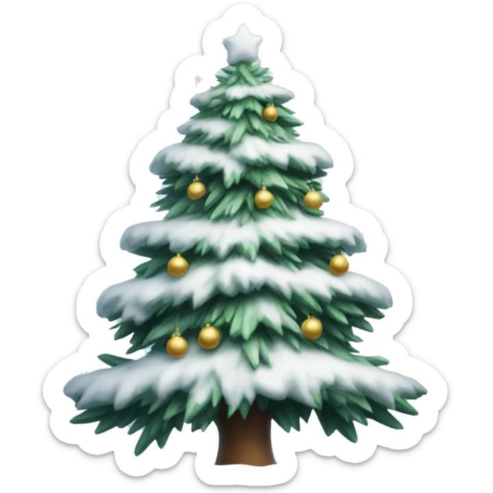 Snowy Christmas tree sticker