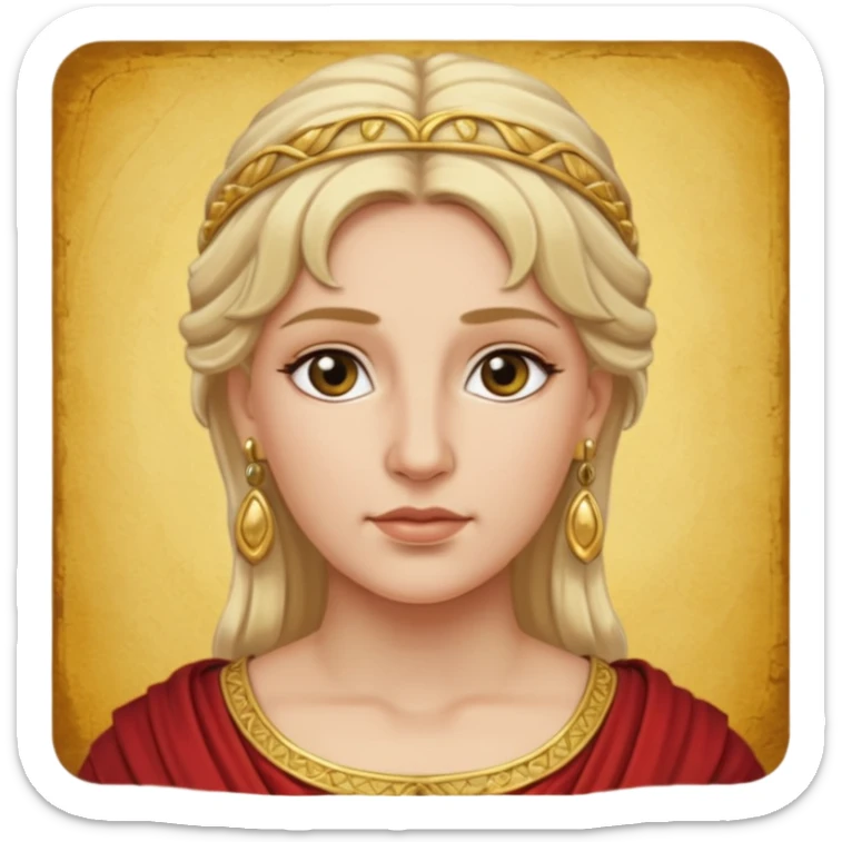 Ancient Roman woman with earrings and blonde hair sticker