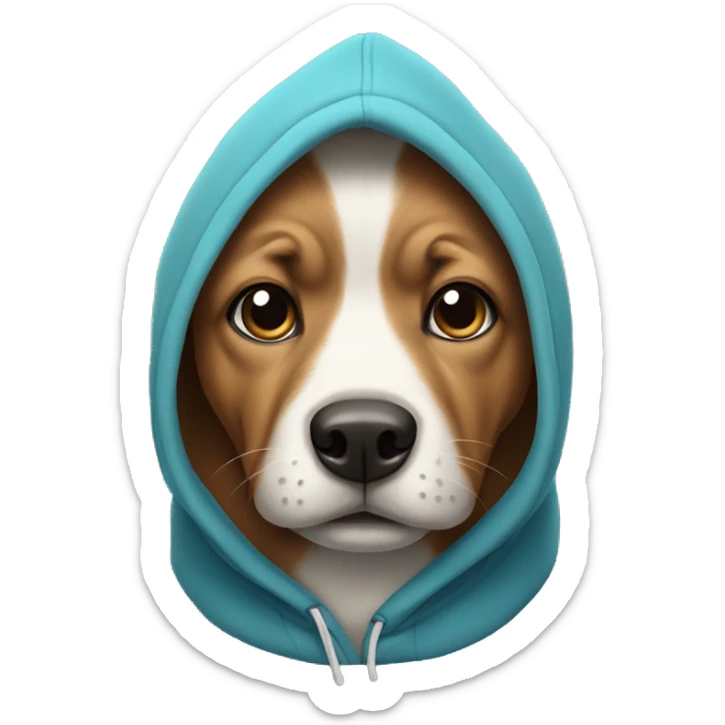 Dog wearing a hoodie sticker