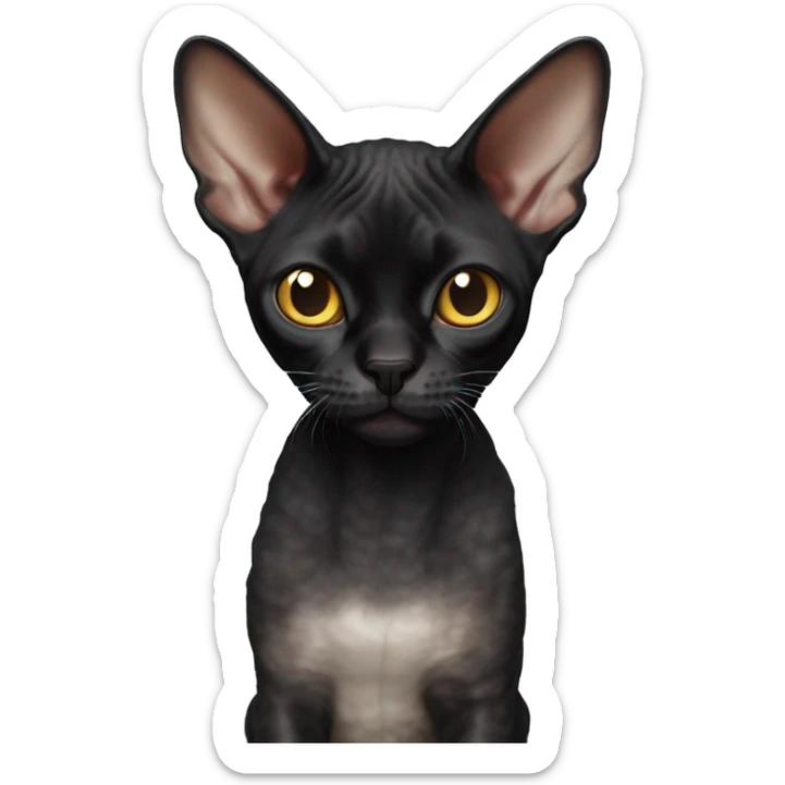 Black Devon Rex sticker