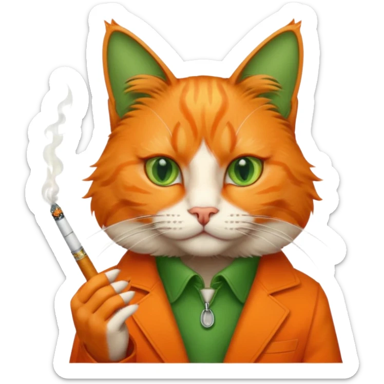 Cool cat with cigarettes  sticker