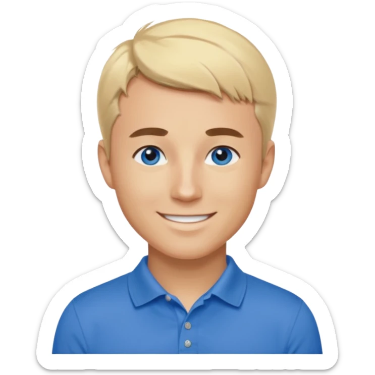 Charlie kirk with blonde hair and Blue eyes on epstein island but make hi really look like Charlie kirk sticker