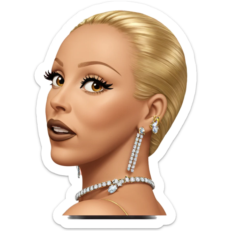 girl showcasing elegant jewelry sticker