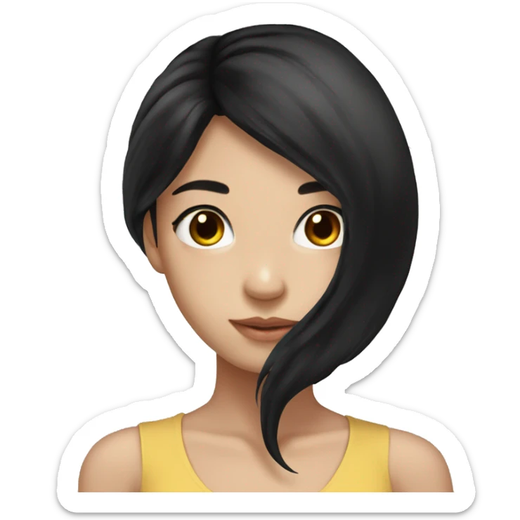 Beautiful girl,Black hair,long hair,Black eyes,Chinese sticker