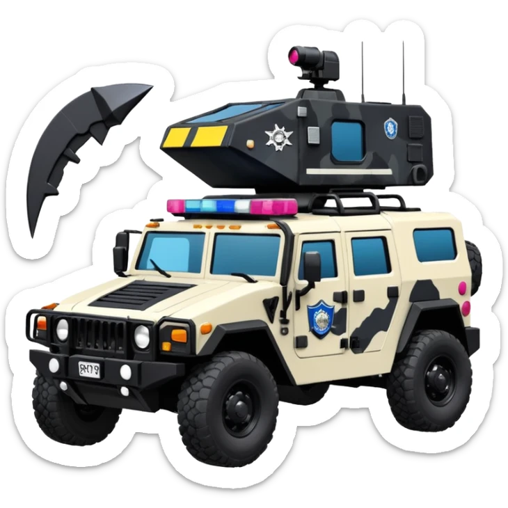 Barbie Stealthy camouflage Rock climbing Snow planet dark scary Imperial Shock Troopers police off road interceptor humvee camper  sticker