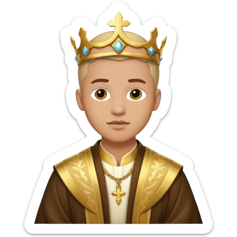 A biblical illustration of the Rich Young Ruler, a well-dressed young man in fine robes with gold accents sticker