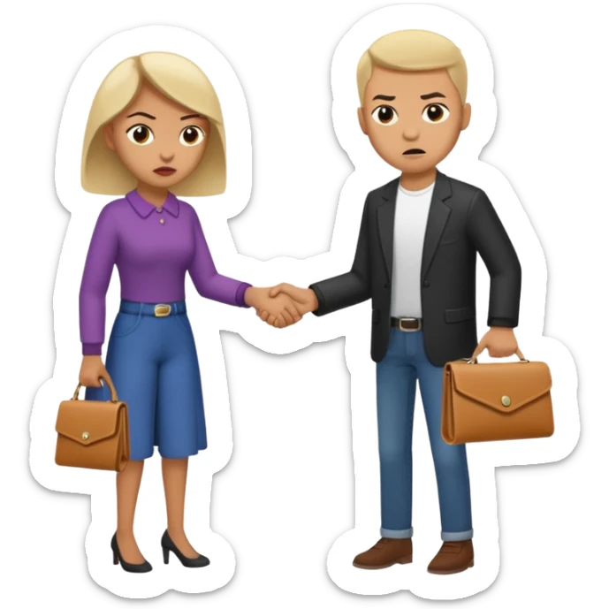 persona devolviendo billetera a otra persona una persona canela y otra persona blana, racista sticker