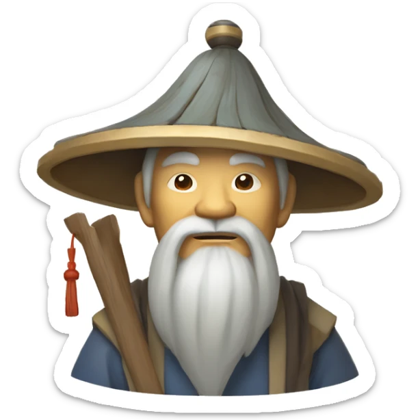 Lu Ban is a legendary figure in Chinese mythology, depicted as a clever craftsman often wearing wide robes, a broad-brimmed hat, and carrying woodworking tools. 🛠️🎩👕 sticker