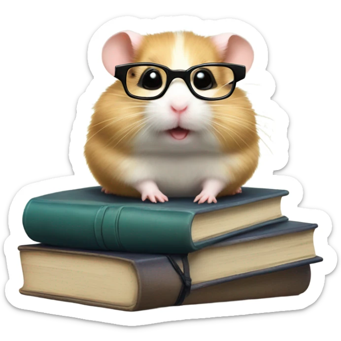 Nerdy hamster  sticker